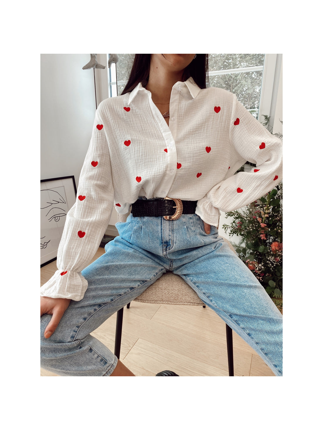 Chemise COEUR ROUGE - Blanc